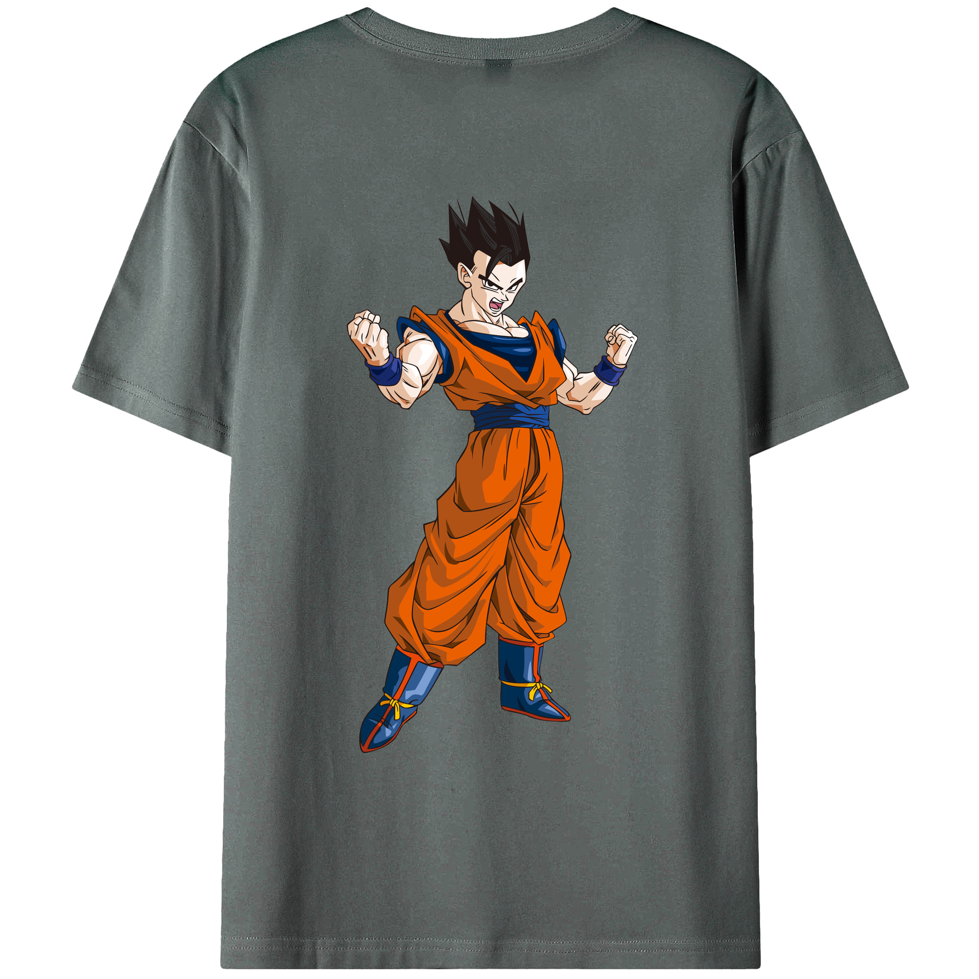 （画像用） ドラゴンボール 孫 悟飯（そんごはん）DRAGON BALL Son Gohan 綿100％ メンズ半袖Tシャツ（バックプリント） 通気性